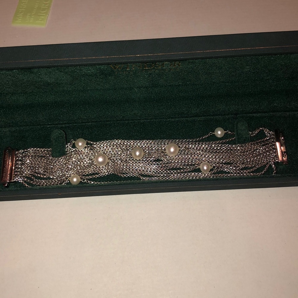 David Yurman 16 Row Pearl And Chain Bracelet